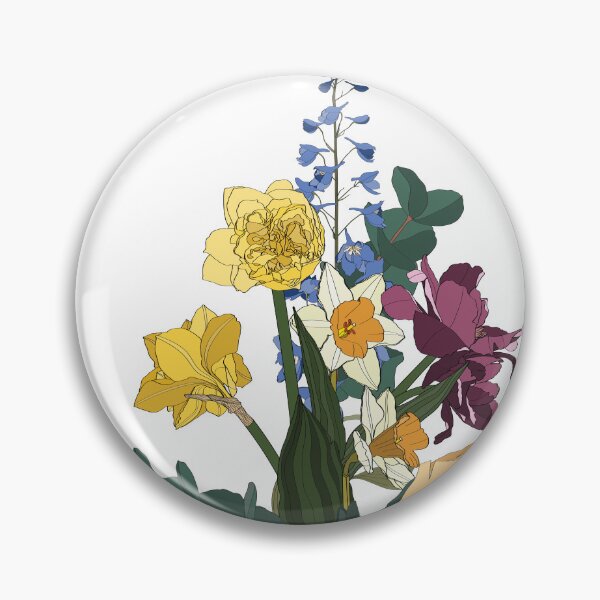 Item preview, Hand drawn illustration of a beautiful daffodils and tulips flowers bouquet. designed and sold by MatyKotiv.