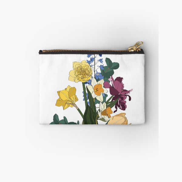 Item preview, Hand drawn illustration of a beautiful daffodils and tulips flowers bouquet. designed and sold by MatyKotiv.