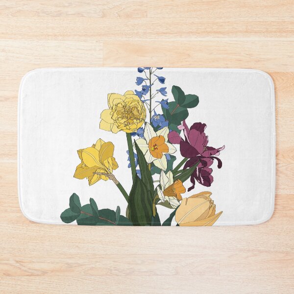 Item preview, Hand drawn illustration of a beautiful daffodils and tulips flowers bouquet. designed and sold by MatyKotiv.