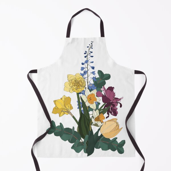 Item preview, Hand drawn illustration of a beautiful daffodils and tulips flowers bouquet. designed and sold by MatyKotiv.