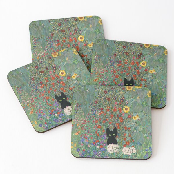 Item preview, Gustav Klimt Farm Garden With Sunflowers Cat designed and sold by MamboArt.