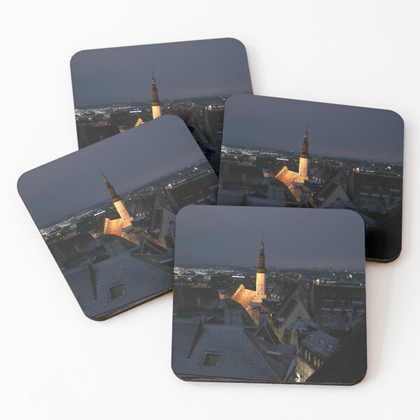 Item preview, Tallinn Old Town and Town Hall at Night designed and sold by cnvlphotography.
