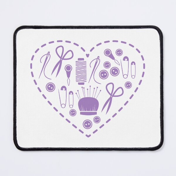 Item preview, Heart shaped sewing kit in lavender color designed and sold by MarleinWinter.