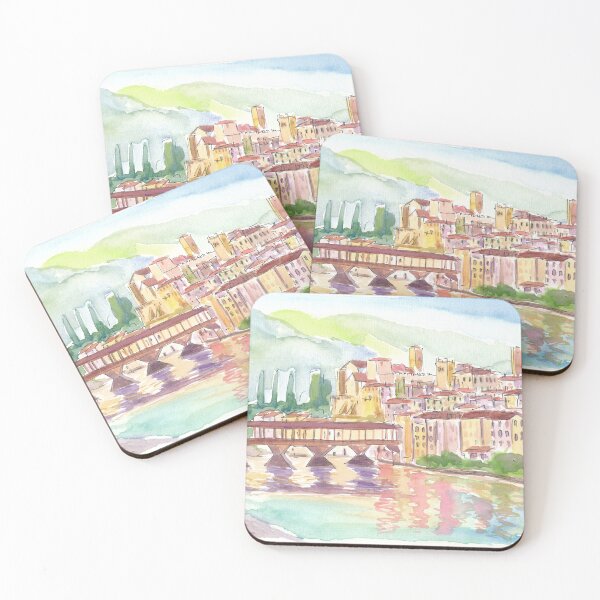 Item preview, Serene Reflections of Bassano del Grappa and its amazing Bridge designed and sold by artshop77.