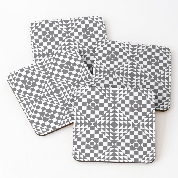 Item preview, Vintage Inspired Geometric Quilt Pattern Monochrome Gray White designed and sold by BlueLela.