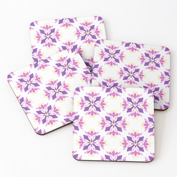 Item preview, Ikat vintage pink flower seamless pattern designed and sold by RIYA SIRI.
