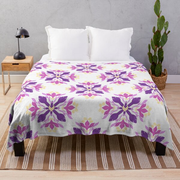 Item preview, Ikat vintage pink flower seamless pattern designed and sold by RIYA SIRI.