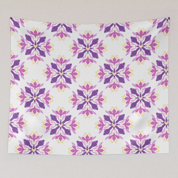 Item preview, Ikat vintage pink flower seamless pattern designed and sold by RIYA SIRI.