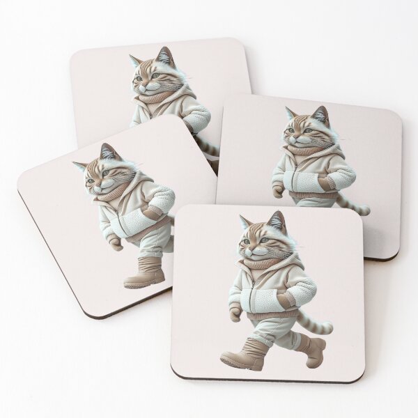 Item preview, Beige Monochrome Winter Cat designed and sold by PeggyMacStudio.