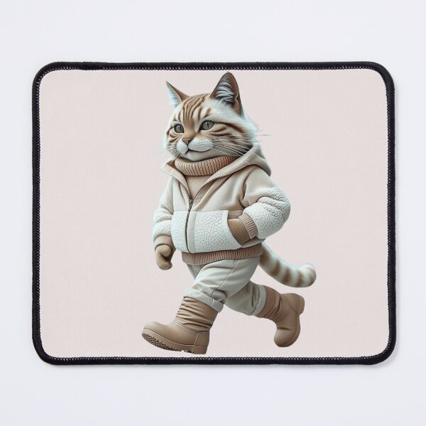 Item preview, Beige Monochrome Winter Cat designed and sold by PeggyMacStudio.