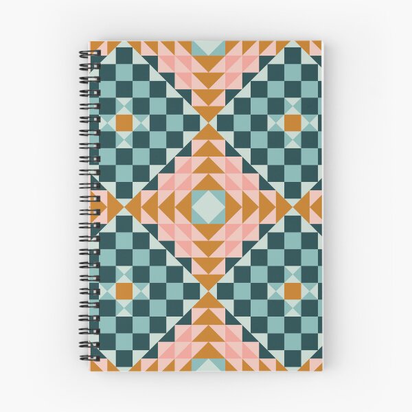 Item preview, Vintage Inspired Geometric Quilt Pattern with pink and blue Accents designed and sold by BlueLela.