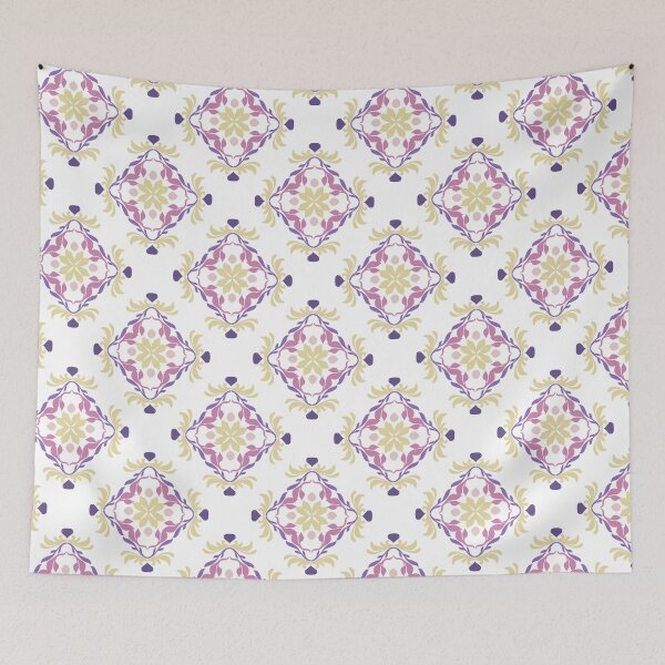 Item preview, Ikat vintage pink floral seamless pattern designed and sold by RIYA SIRI.