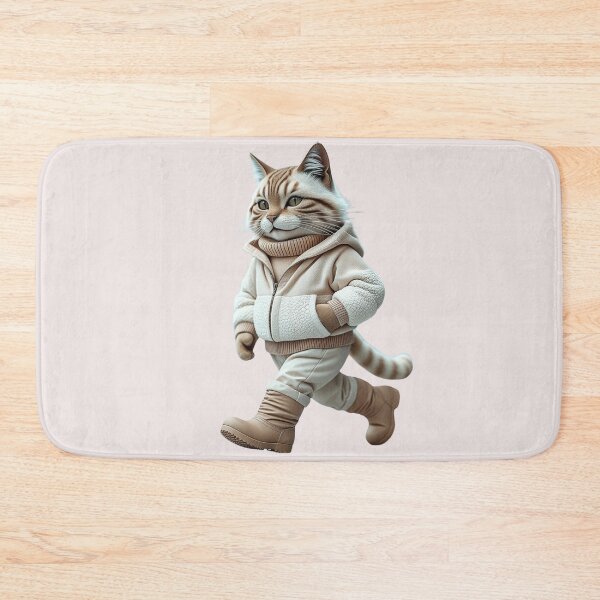 Item preview, Beige Monochrome Winter Cat designed and sold by PeggyMacStudio.