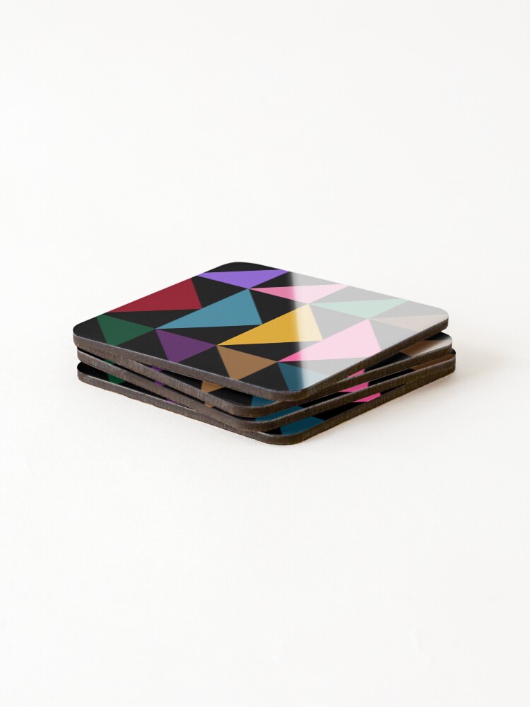 Thumbnail 4 of 5, Coasters (Set of 4), Multi Colour Geometric Pattern designed and sold by OneThreeSix.