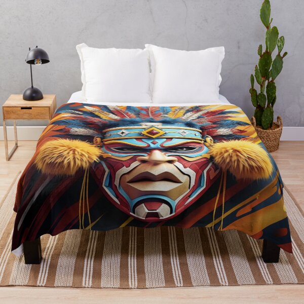 Item preview, Living tribal masks with feather hoods designed and sold by Sigtrix.