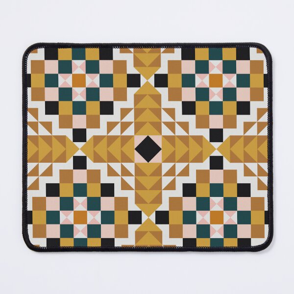 Item preview, Vintage inspired Geometric Quilt Pattern with yellow Accents designed and sold by BlueLela.