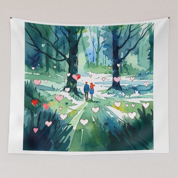 Item preview, Romantic Walk: A Peaceful Illustration designed and sold by Uniqo Artz.