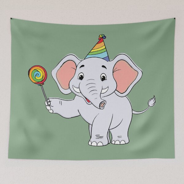 Item preview, Elephant holding a lolipop designed and sold by Esinald.
