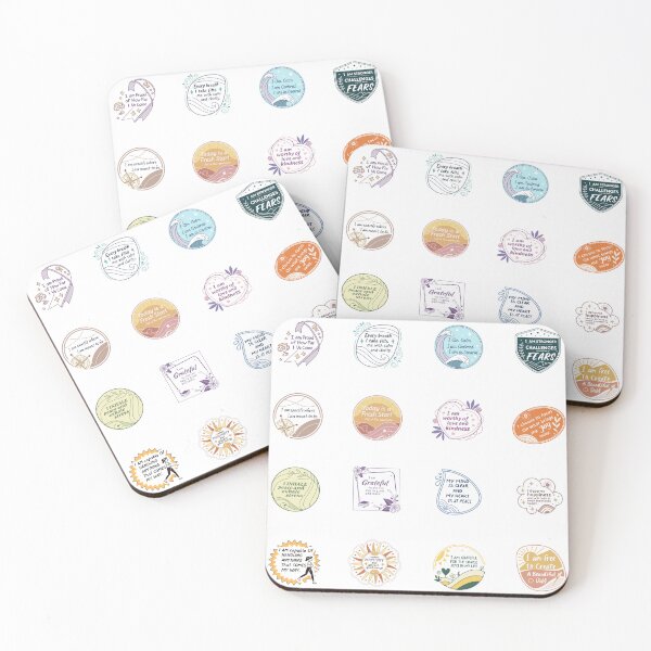 Artikelvorschau, Beruhigende Morgenroutine Affirmations-Sticker-Set - Motivierende und Inspirierende Zitate entworfen und verkauft von Calymera.