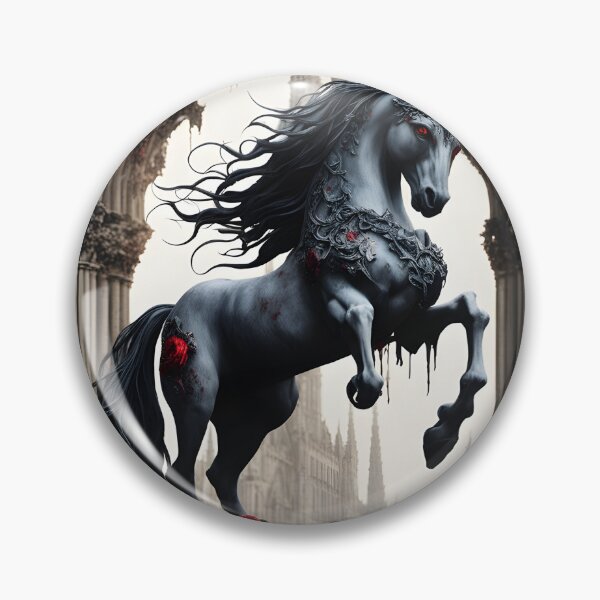 Item preview, Scary Unicorn in a Dark Place with Red Roses designed and sold by ZEPHYR_LABEL.