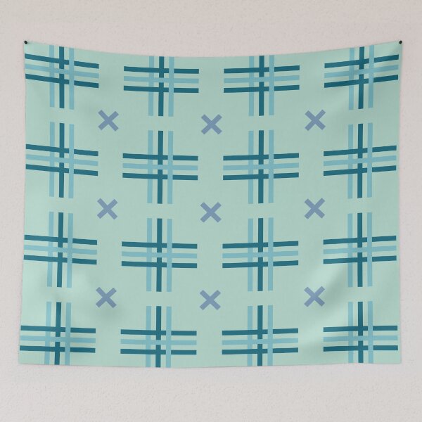 Item preview, Pastel blue and green stripe weave pattern designed and sold by Studio of Shapes and Spectrum.