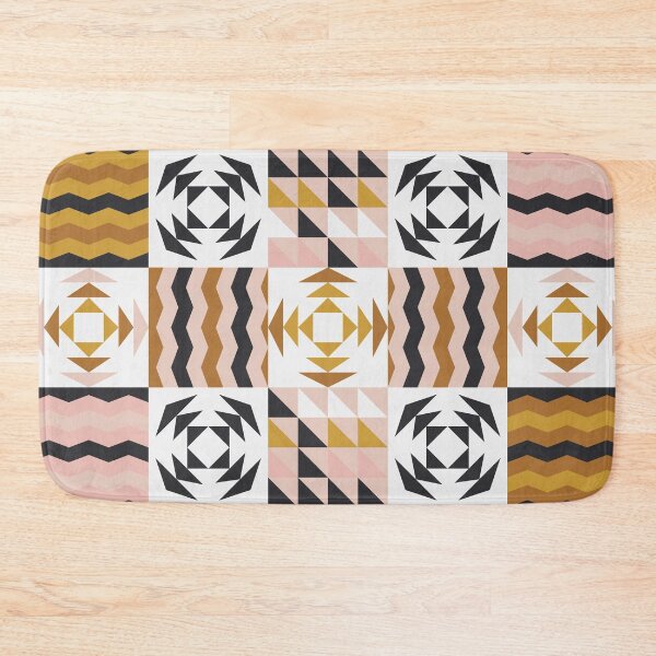 Item preview, Retro Inspired Geometric Quilt Pattern In pastel Colors designed and sold by BlueLela.