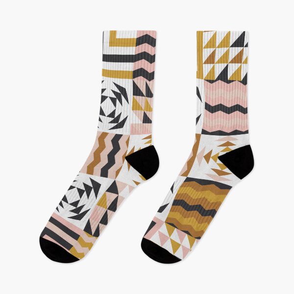Item preview, Retro Inspired Geometric Quilt Pattern In pastel Colors designed and sold by BlueLela.