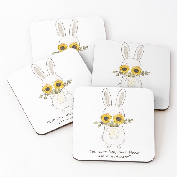 Item preview, Cute rabbit with Sunflowers designed and sold by Anicue.