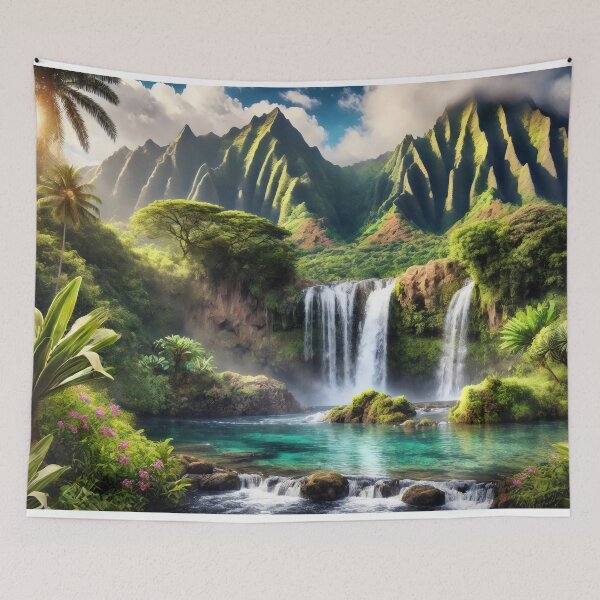 Item preview, Tropical Paradise Waterfall designed and sold by SomethingNiceHI.