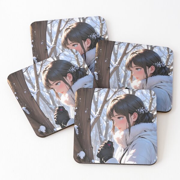 Item preview, Cute Anime Girl in Winter | 4K Anime Wallpaper designed and sold by typoinspired.