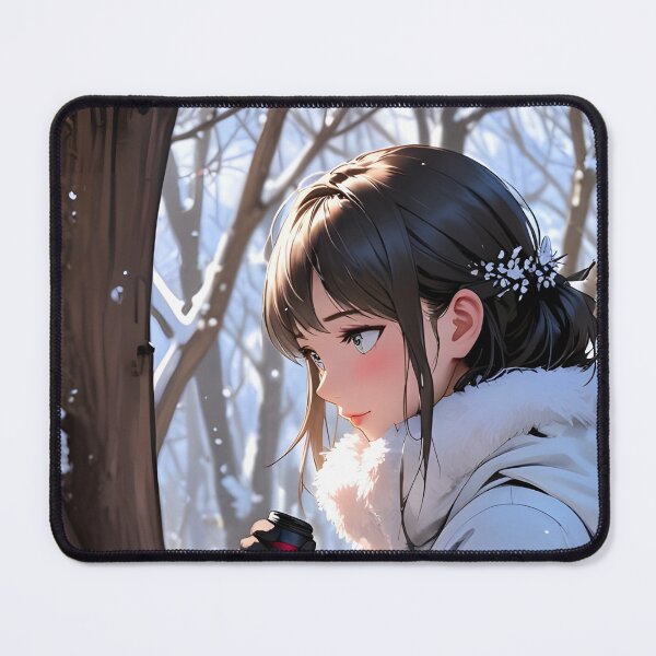 Item preview, Cute Anime Girl in Winter | 4K Anime Wallpaper designed and sold by typoinspired.