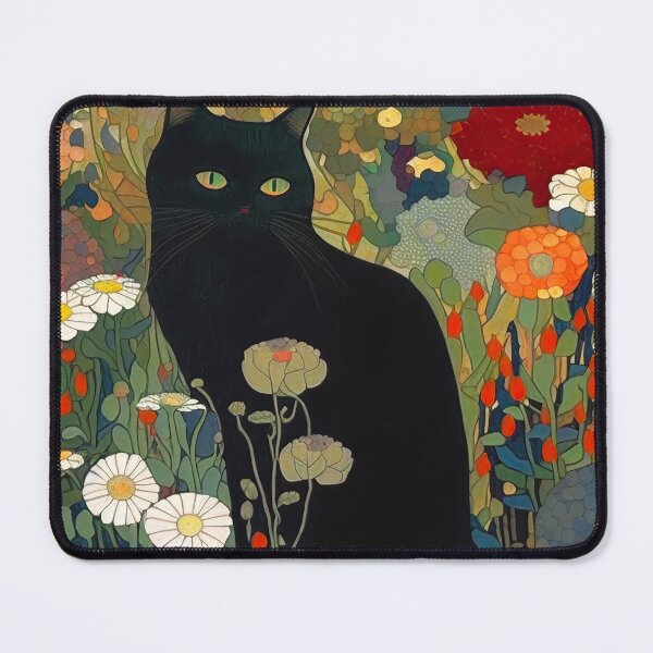 Item preview, Cat Art Print, Gustav Klimt, Black Cat In A Garden THE ORIGINAL! designed and sold by MamboArt.