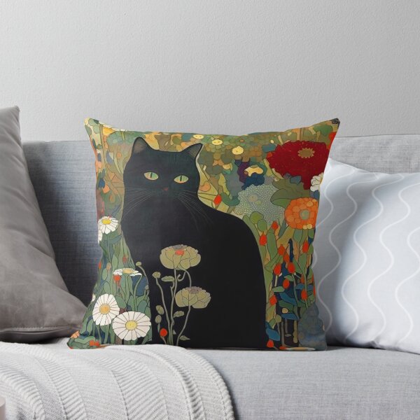 Item preview, Cat Art Print, Gustav Klimt, Black Cat In A Garden THE ORIGINAL! designed and sold by MamboArt.