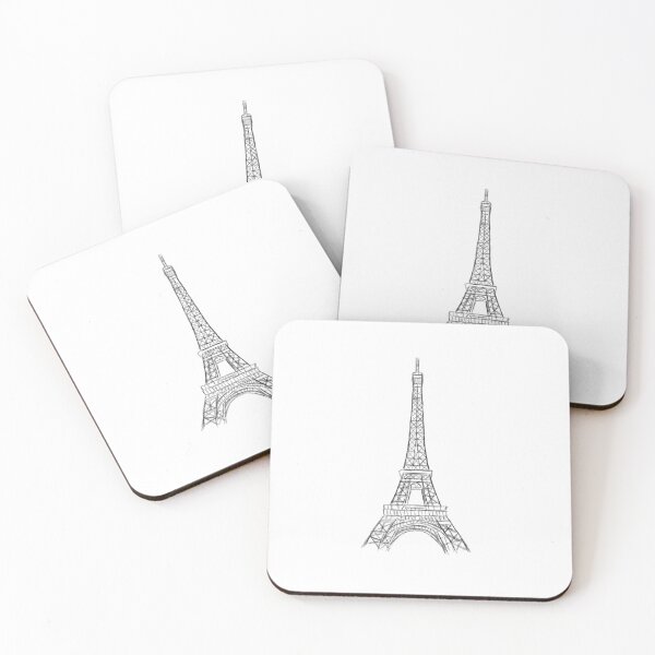 Item preview, Eiffel tower sketch art black outline drawing Paris designed and sold by Prints Actually.
