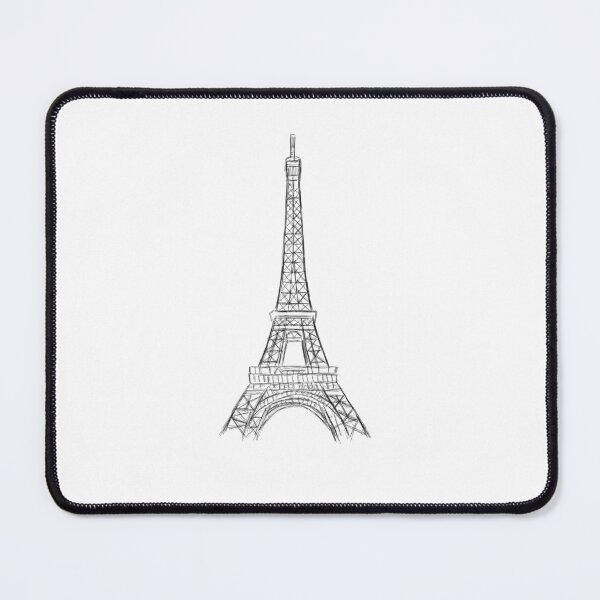 Item preview, Eiffel tower sketch art black outline drawing Paris designed and sold by Prints Actually.