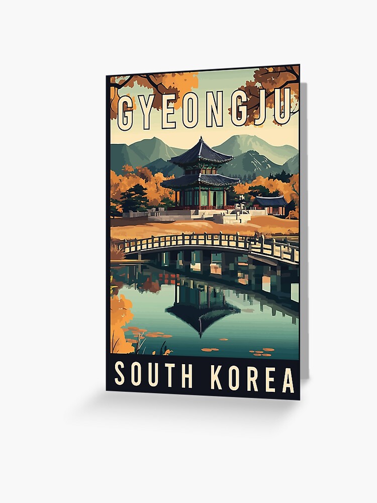 Thumbnail 1 of 2, Greeting Card, Discover The Ancient City of Gyeongju in South Korea - Travel Art designed and sold by turtlestart.