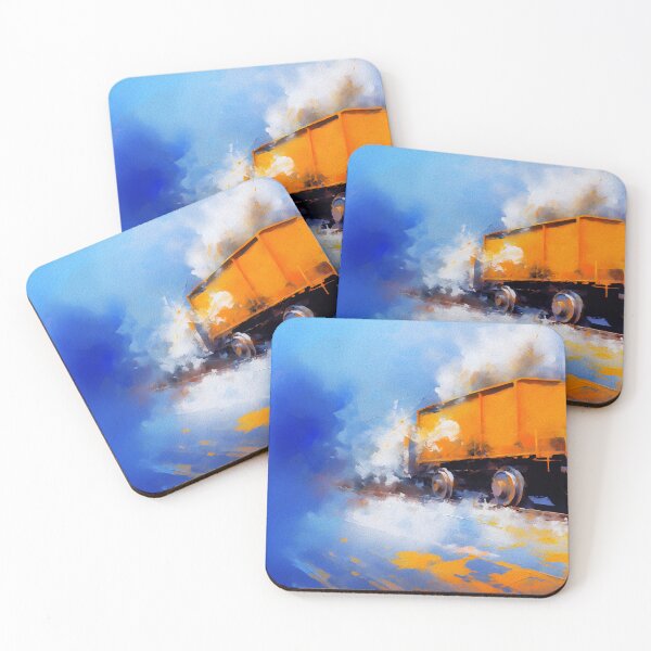 Item preview, Abstract painting, close-up freight car on the railway designed and sold by Gabi.Media.