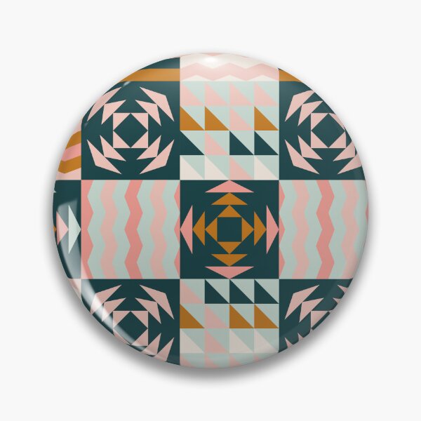 Item preview, Retro Inspired Geometric Quilt Pattern Colorful designed and sold by BlueLela.