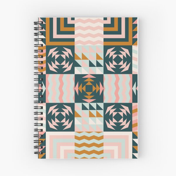 Item preview, Retro Inspired Geometric Quilt Pattern Colorful designed and sold by BlueLela.