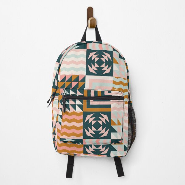 Item preview, Retro Inspired Geometric Quilt Pattern Colorful designed and sold by BlueLela.
