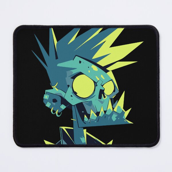 Item preview, Zombie Punk Rocker Illustration – Neon Skull with Spiked Hair and Leather Jacket designed and sold by SRZT.