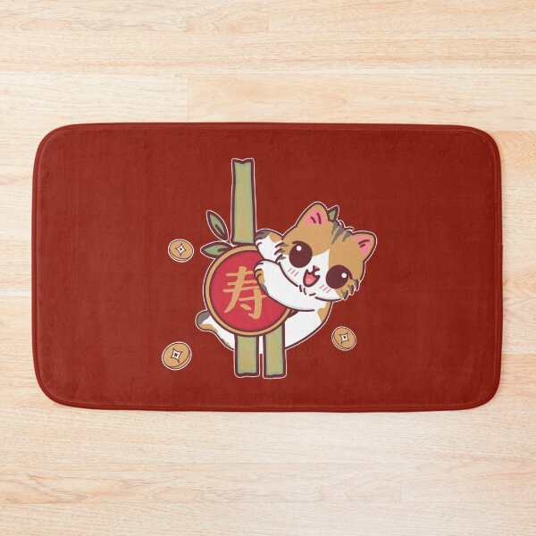 Item preview, Lucky Cat with Bamboo and Longevity Symbol designed and sold by BGMeYou.