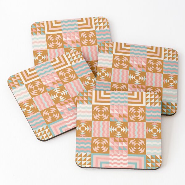 Item preview, Retro Inspired Geometric Quilt Pattern With Pastel Colors designed and sold by BlueLela.