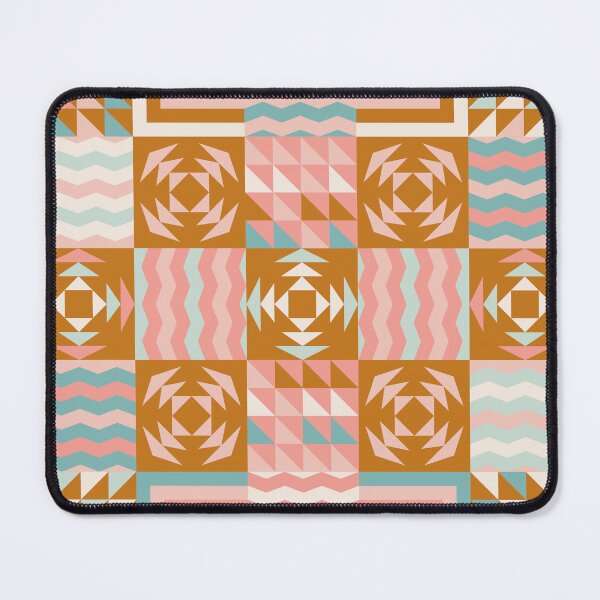 Item preview, Retro Inspired Geometric Quilt Pattern With Pastel Colors designed and sold by BlueLela.