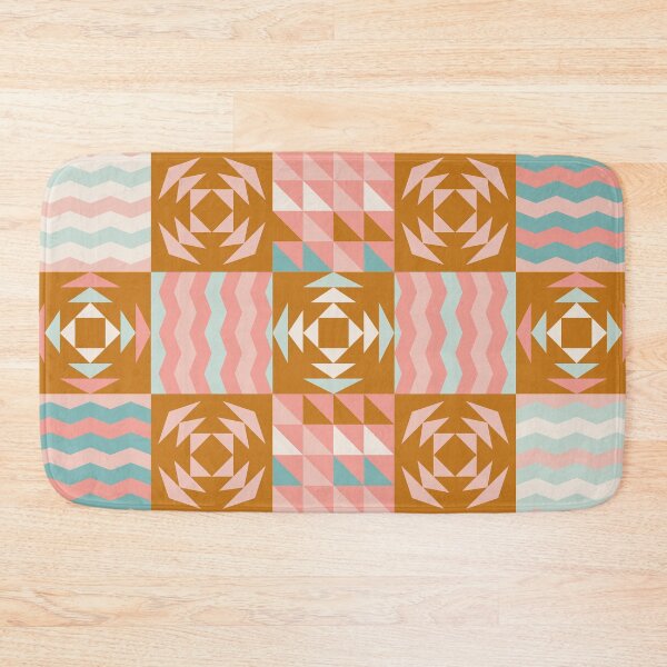 Item preview, Retro Inspired Geometric Quilt Pattern With Pastel Colors designed and sold by BlueLela.