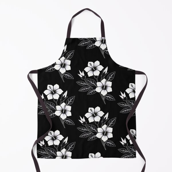 Item preview, Minimalist black and white hibiscus flower pattern for Pattern designed and sold by Audrey Janvier | AJD.