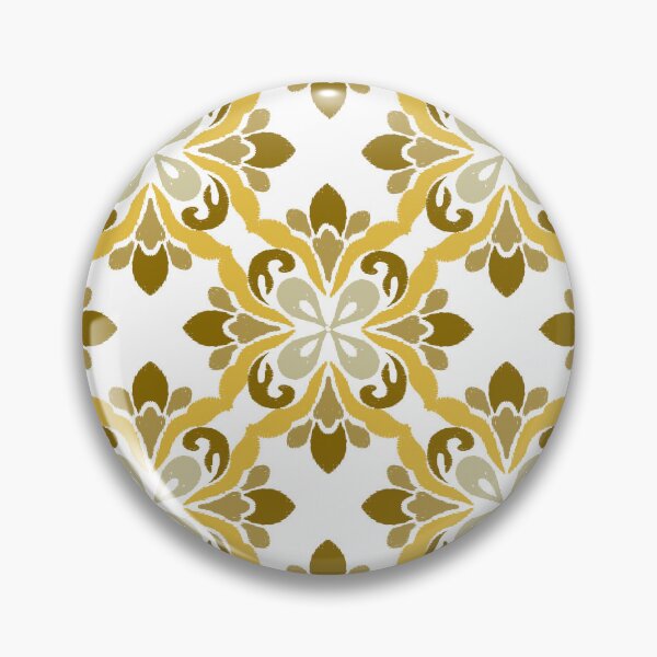 Item preview, Ikat vintage gold and brown flower seamless pattern. designed and sold by RIYA SIRI.