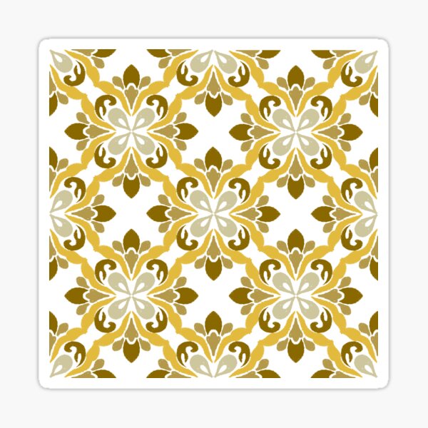 Item preview, Ikat vintage gold and brown flower seamless pattern. designed and sold by RIYA SIRI.