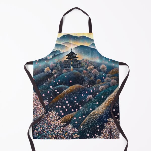 Item preview, Cherry Blossom Temple in Pointillist Style designed and sold by Moisky Art.