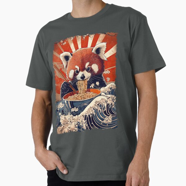 Item preview, Red Panda eating ramen - Japanese Art designed and sold by Gaviani Desing Studio.